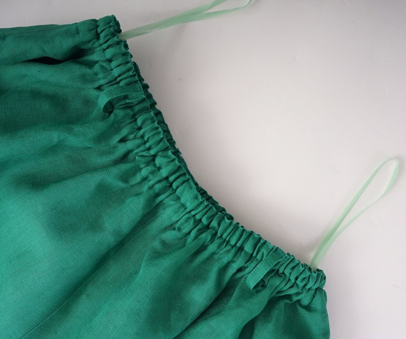 亞麻Gaucho褲子/ Fjord綠色b002a-fgn2 第4張的照片