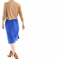 [Wafu] &lt;材料試驗配件&gt;光滑棉裙與彈性腰口袋/導頻藍sk4-1 第3張的照片