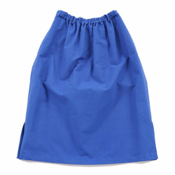 [Wafu] &lt;材料試驗配件&gt;光滑棉裙與彈性腰口袋/導頻藍sk4-1 第8張的照片