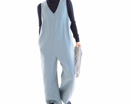 ★未使用級★Deuxieme Classeリネンサロペット 茶 ☆未使用級☆Deuxieme Classeリネンサロペット 茶