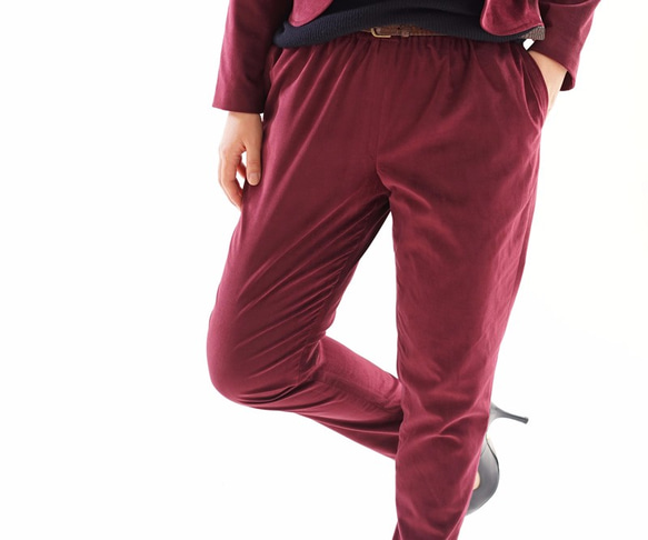 [Wafu] &lt;試驗配件&gt;平絨Joppazu褲子的腰帶環口袋/波爾多bo1-20 第7張的照片