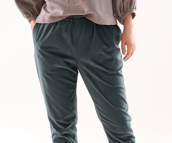 [Wafu]平絨Joppazu褲子的腰帶環口袋/綠色bo1-21 第4張的照片