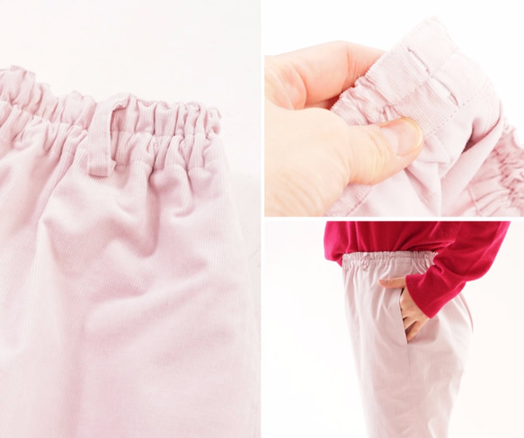 [Wafu] &lt;試驗配件&gt;彈力燈芯絨Joppazu與褲子口袋/淺粉紅色bo1-23 第9張的照片