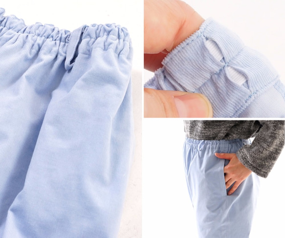 &lt;12.16直到&gt; &lt;試驗配件&gt;彈力燈芯絨Joppazu褲子口袋/淺藍bo1-24 第9張的照片