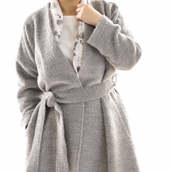 [Wafu] &lt;限於試驗配件&gt;羊毛袍外套長的長度沒有色落肩1.2㌔/灰色b22-32 第5張的照片