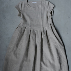 【wafu】Linen dress 鍵盤 タック リネンワンピース 中厚 / 亜麻ナチュラル a013f-amn2 5枚目の画像