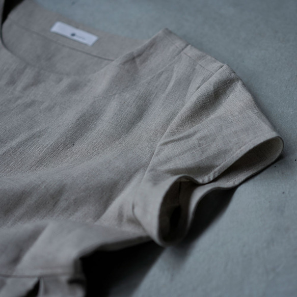 【wafu】Linen dress 鍵盤 タック リネンワンピース 中厚 / 亜麻ナチュラル a013f-amn2 9枚目の画像