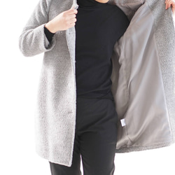 [Wafu]總襯裡規格外套羊毛100％無色外套/灰色b 5  -  26 第6張的照片