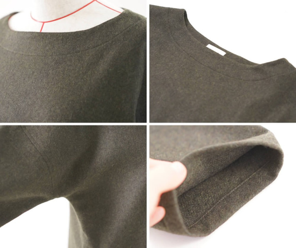 [Wafu] &lt;試驗配件&gt;羊毛著裝側狹縫下拉肩部/橄欖t1-82 第9張的照片