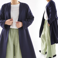 [Wafu] &lt;試驗配件&gt;軟wool100％海軍袍外套b22-55 第2張的照片