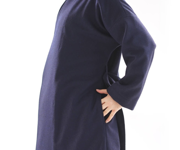[Wafu] &lt;試驗配件&gt;軟wool100％海軍袍外套b22-55 第7張的照片