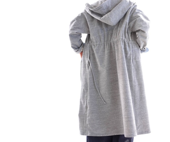 【限價至1月20日！ ！ 】100％厚棉質羊毛針織罩現金涼爽外套/灰色5  -  23 第6張的照片