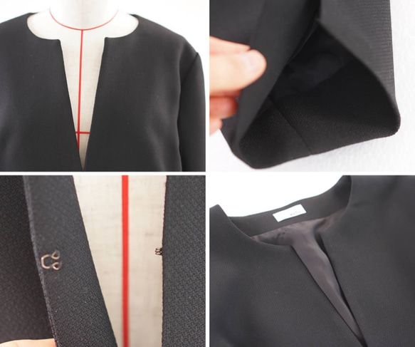 【Wafu】純羊毛圓領bolero外套/正裝黑色b5-29 第9張的照片