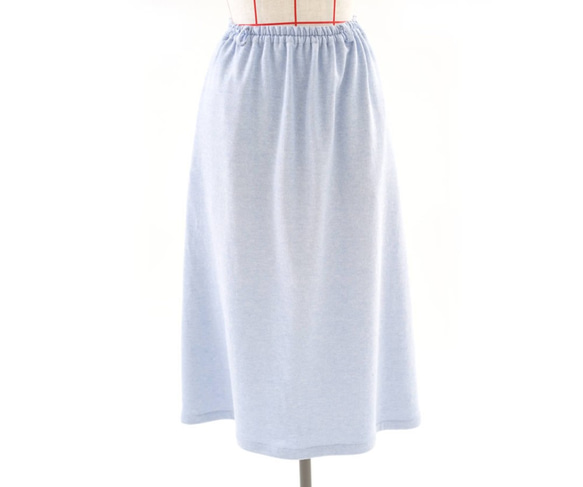 [Wafu] &lt;試驗配件&gt;長76cm柔軟的針織羊毛裙腰部口袋/石楠藍色sk4-2 第8張的照片