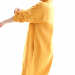【預約銷售】【沃府】&lt;試用品&gt;亞麻長袍/印度黃b14-10 第5張的照片