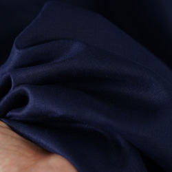【wafu】薄地 リネンワンピース シャツ ドレス 5分袖  ミモレ丈 紐 / オリエンタルブルー a064b-obn1 5枚目の画像