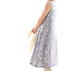 【Wafu +】Liberty單件內襯無袖Mimore長度花卉圖案連衣裙/ Angelica Gala a19-7 第3張的照片