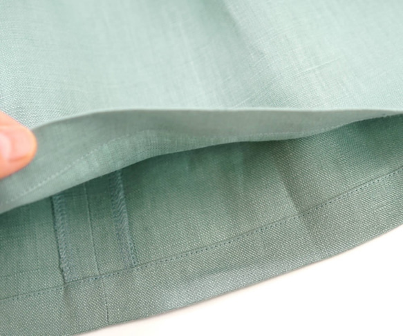 [原型]亞麻布連衣裙兒童服裝尺寸80厘米蓬鬆裙子無袖/綠寶石色調a19-29-1 第7張的照片