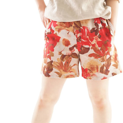 【Wafu】亞麻短褲意大利設計日本女僕半褲腰膠/紅波8-1 第5張的照片