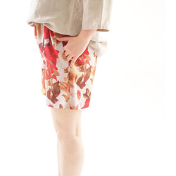 【Wafu】亞麻短褲意大利設計日本女僕半褲腰膠/紅波8-1 第7張的照片