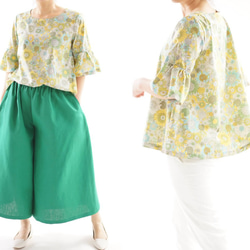 【Wafu】自由長款上衣喇叭袖A Line Blouse / Small·Susanna t24-12 第2張的照片