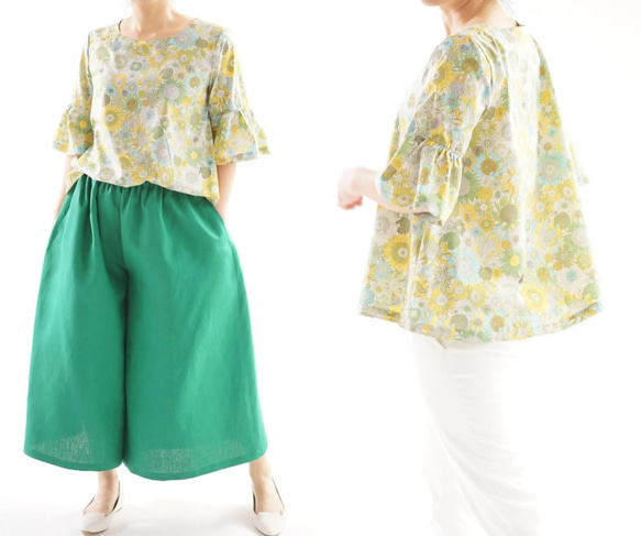 【Wafu】自由長款上衣喇叭袖A Line Blouse / Small·Susanna t24-12 第2張的照片