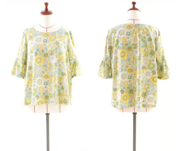 【Wafu】自由長款上衣喇叭袖A Line Blouse / Small·Susanna t24-12 第8張的照片