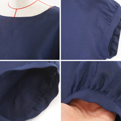【wafu】中厚 リネン ブラウス ドルマンスリーブ チュニック Tシャツ / オリエンタルブルー t12-16 9枚目の画像