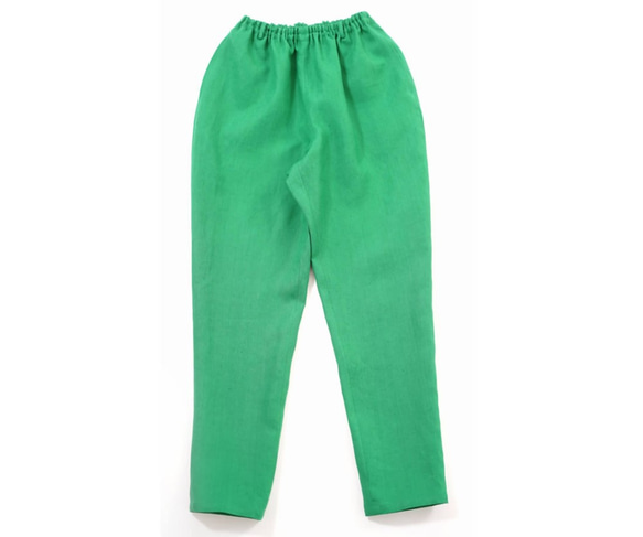 [Wafu]亞麻的褲子錐形腰橡膠皮帶環/峽灣綠色[L尺寸] b001c-fgn2 第6張的照片