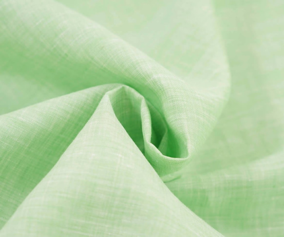 【Wafu】薄款亞麻上衣V領T卹法式上衣/柔和綠色t025a-pgn1 第5張的照片