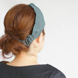 [Wafu]亞麻髮帶頭巾交叉捻髮飾頭巾/ laurier h01-11 第6張的照片