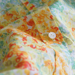 [Wafu]自由富蘭德亞麻襯衫站彩色花卉圖案中山裝/瑪麗·吉恩t032c-mjy1 第5張的照片