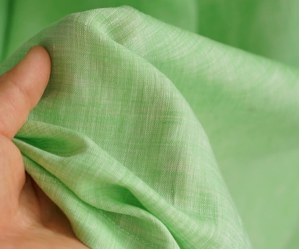 【3限制】亞麻單件法式袖釘裝/淡綠色【均碼】a9-14 第5張的照片
