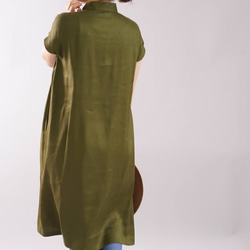 [Wafu]斜紋亞麻布×人造絲法式袖套英國常春藤a073a-egi2 第3張的照片