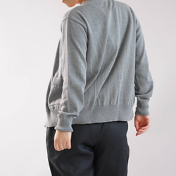 【Wafu】男女通用針織開衫棉100％純棉長袖男女通用外套/灰色n01-01 第4張的照片