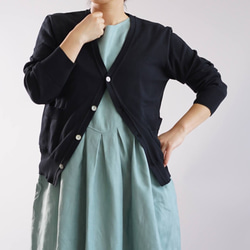 [Wafu]男女通用長袖外套/黑色n01-02（針織開衫女式男女通用棉100％棉） 第8張的照片