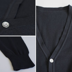 [Wafu]男女通用長袖外套/黑色n01-02（針織開衫女式男女通用棉100％棉） 第10張的照片