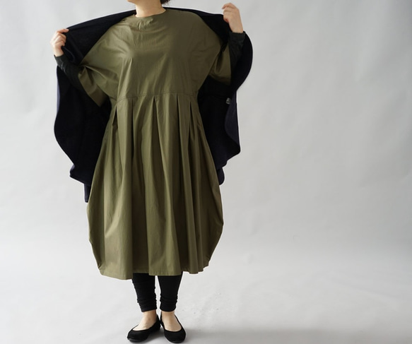 【Wafu】高密度棉質連體Dolman / Moss Green a041g-sgn1 第6張的照片