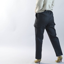【wafu】薄地 リネン パンツ 男女兼用 リネンボトムス カーゴ パンツ ウエストゴム/ブラック b009a-bck1 6枚目の画像