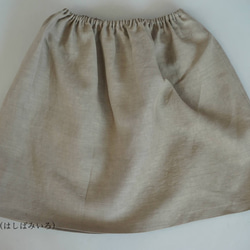 【リネンペチスカート】 軽く やわらかい　インナーペチコート /榛色 p002a-hbm1 1枚目の画像