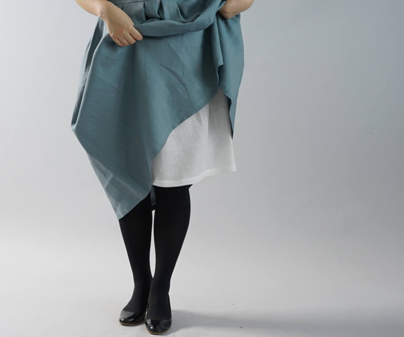 【リネンペチスカート】 軽く やわらかい　インナーペチコート /榛色 p002a-hbm1 2枚目の画像