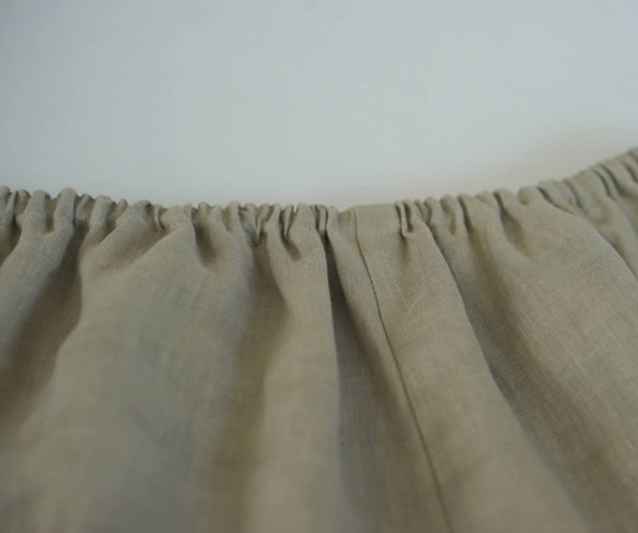 【リネンペチスカート】 軽く やわらかい　インナーペチコート /榛色 p002a-hbm1 4枚目の画像