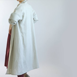【學徒製作】亞麻Haori比利時亞麻披肩彩色長袖外套/亞麻天然b14-24 第3張的照片