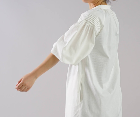 【1限量版！售罄棉質材質】袖針收納一件披肩色/白色a026d-wht2 第3張的照片