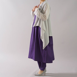 【wafu】シフォン ジョーセット 羽織り トッパーカーディガン/ミストグレー b21-9 2枚目の画像