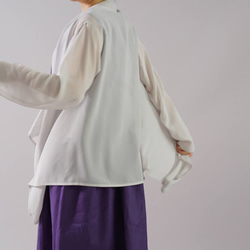 【wafu】シフォン ジョーセット 羽織り トッパーカーディガン/ミストグレー b21-9 3枚目の画像