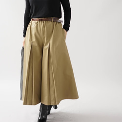 【Wafu】&lt;限量9件新款試品&gt;厚Tinocloth Hakama褲子西部橡膠腰帶圈/深米色bo 5  -  62 第1張的照片