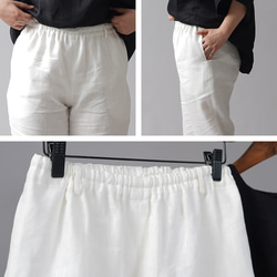 【wafu】改良版！男女兼用 リネンパンツ イージーパンツ ウエストゴム ポケットあり/ホワイト b001f-wht2 9枚目の画像