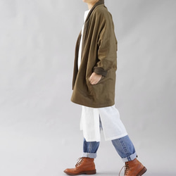 【5着限定価格】ショールカラー カーディガン  二重織 cotton100%/アドーブブラウン b14-31 2枚目の画像