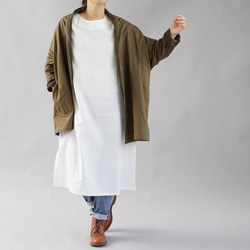 【5着限定価格】ショールカラー カーディガン  二重織 cotton100%/アドーブブラウン b14-31 4枚目の画像